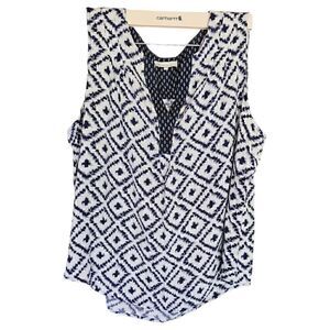B Skies Are Blue Sleeveless Patterned Blouse (TK22)
